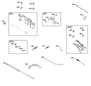 Controls Group Diagram and Parts List for 385447-0472-B5 200000 - 399999 Briggs and Stratton Engine